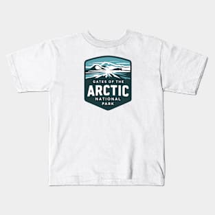 Gates of the Arctic National Park Landscape Emblem Kids T-Shirt